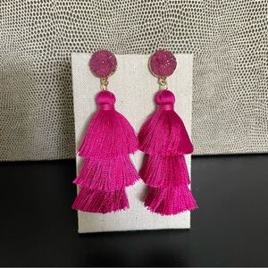 Pink Tassel Earrings